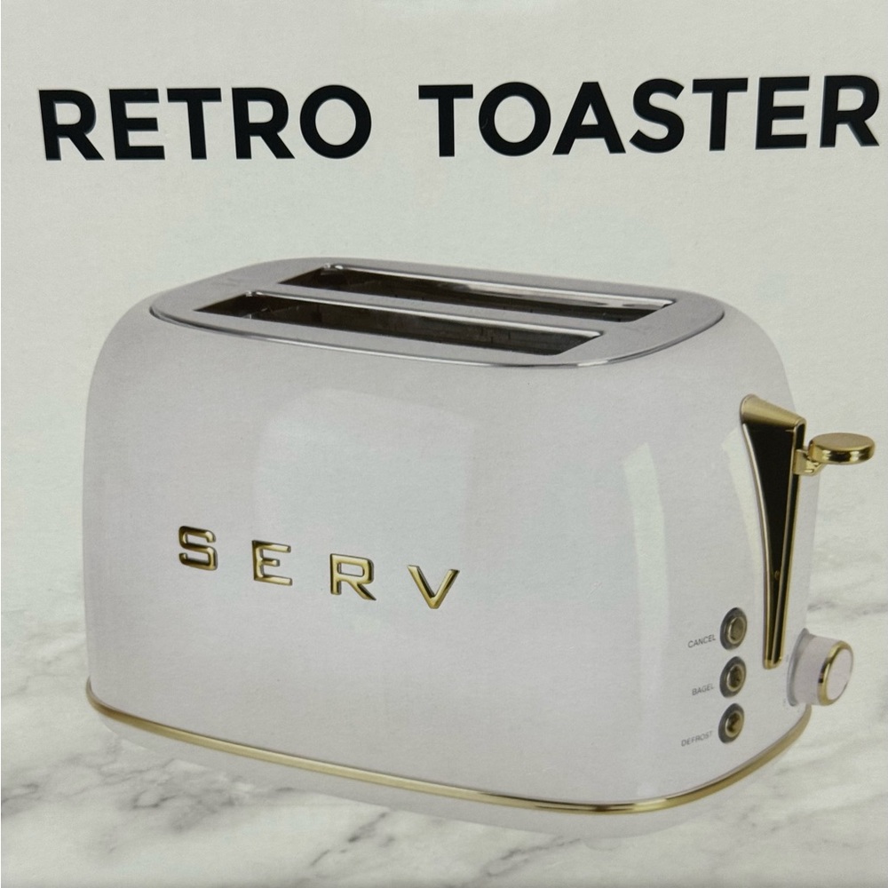 Retro Toaster - White and Gold